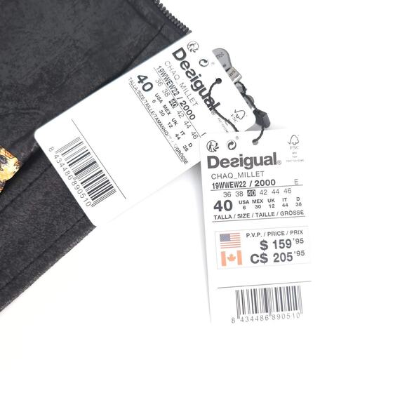 Desigual Millet Women's Black Front Zipper Motorcycle Jacket - US Size 6 - NWT - Picture 8 of 16